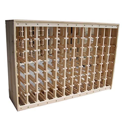Armarios para vino Estantería de vino Expositor de vino de madera Casa Supermercado Bar Estante de botella de vino de pie, Alta capacidad Estante de almacenamiento de 84 botellas L120*W30*H80CM