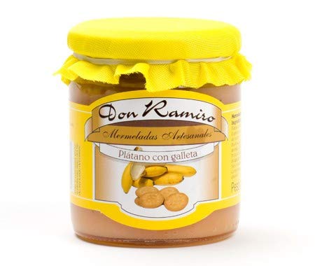 Aromas de Té - Mermelada de Plátano con Galleta Artesana/Mermelada Artesansal de Plátano y Galleta/Bote de Mermelada de Plátano y Galleta, 250 gr.