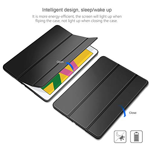 AROYI Funda iPad 2019 10.2 (7 generacion)+ Protector Pantalla, Carcasa Silicona Smart Cover con Soporte Función Auto-Sueño/Estela para iPad 7th Generation 10.2" 2019