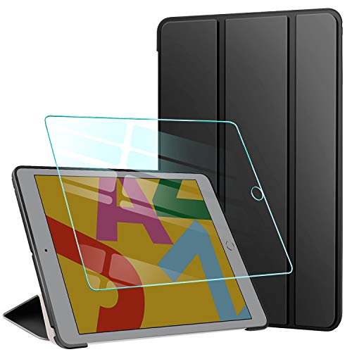 AROYI Funda iPad 2019 10.2 (7 generacion)+ Protector Pantalla, Carcasa Silicona Smart Cover con Soporte Función Auto-Sueño/Estela para iPad 7th Generation 10.2" 2019