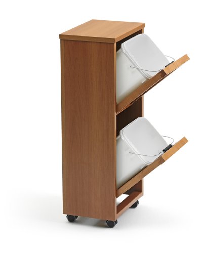 Arredamenti Italia 872 - Mueble para reciclaje de basura, madera, 2 contenedores extraíbles, color madera de cerezo "Ar-It il cuore del legno"