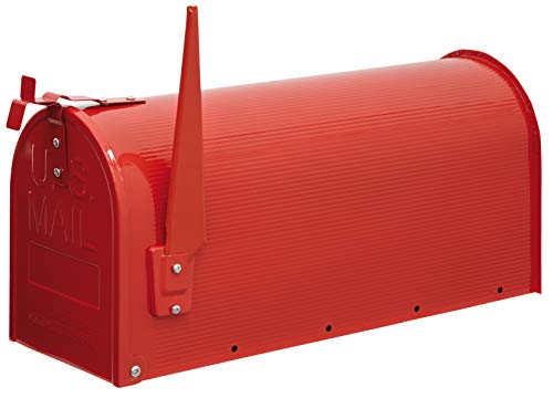 Arregui Mail D-USA/R Buzón Individual de Acero de Estilo Americano, Rojo, Tamaño L (revistas y sobres C4) - 22 x 48 x 17 cm