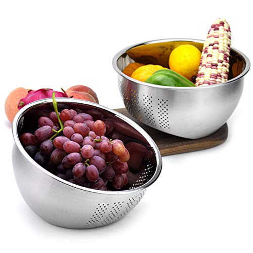 Arroz lavado bol, Willdo MomsCook Colador de cocina de cocinero profesional 3 en 1 integrado para verduras, frutas y arroz