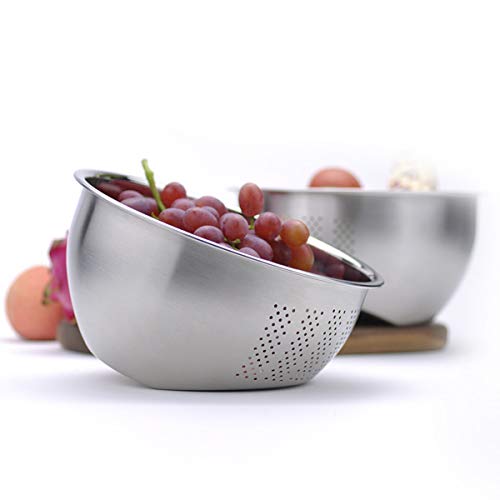 Arroz lavado bol, Willdo MomsCook Colador de cocina de cocinero profesional 3 en 1 integrado para verduras, frutas y arroz