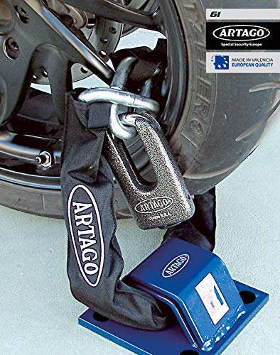 Artago 61 Anclaje Suelo Alta Seguridad Doble Puente Homologado Sold Secure, Tacos Especiales Blindados, Azul