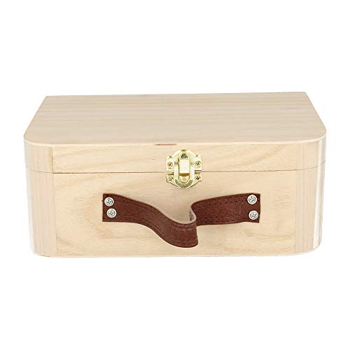 Artemio - Maleta (23 x 17 x 9 cm, Madera), Color Beige