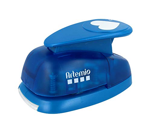Artemio Perforadora de Palanca de 13 x 8 cm Gigante, Diseño de Corazón, Color Azul