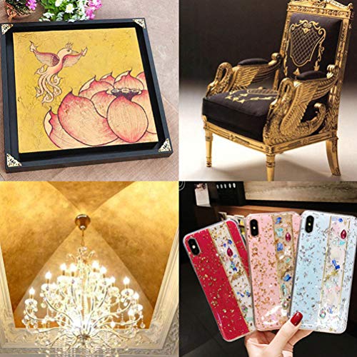 Artibetter 3 piezas de hojuelas de pan de oro hojuelas de papel de oro para uñas boda ducha decoración de alimentos para pasteles de fiesta 3g (estilo dorado)