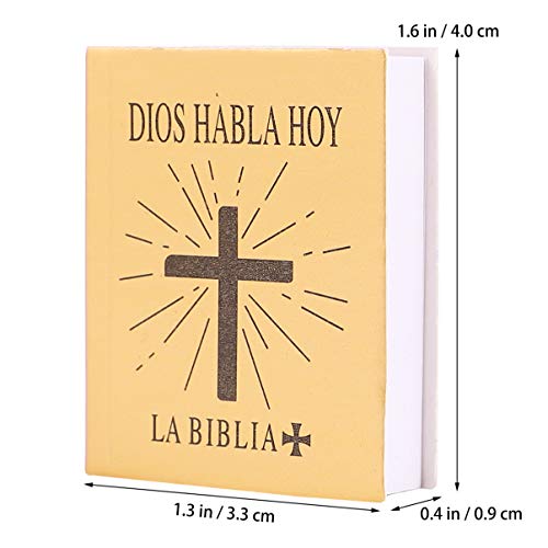 Artibetter 4 Piezas 1: 6 Biblia en Miniatura Iglesia Religiosa Cristiano Jesús Libro Estatuilla Ornamento de Escritorio para La Casa de Muñecas Sala de Estar Dormitorio Decoración