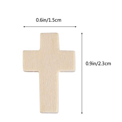 Artibetter 50PC Natural Unfinished madera cruz colgantes perlas 2.3x1.6 cm para proyectos de joyería de artesanía DIY