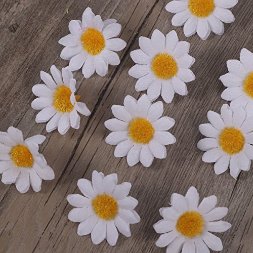 Artibetter Cabezas de Flores Falsas Artificiales de la Margarita del Gerbera 100pcs para Casarse la decoración casera
