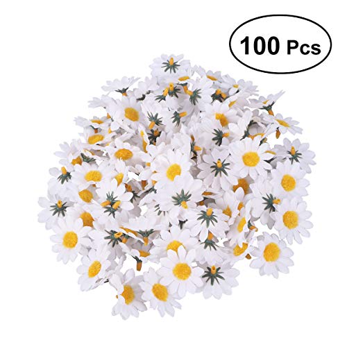 Artibetter Cabezas de Flores Falsas Artificiales de la Margarita del Gerbera 100pcs para Casarse la decoración casera