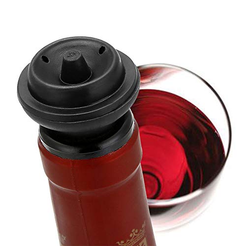 ARTKIVA - Concierto de ahorro de vino - negro | 1 x bomba de vacío + 4 x tapón de vino de vacío + 1 x vertedores + 1 x sacacorchos de camareros