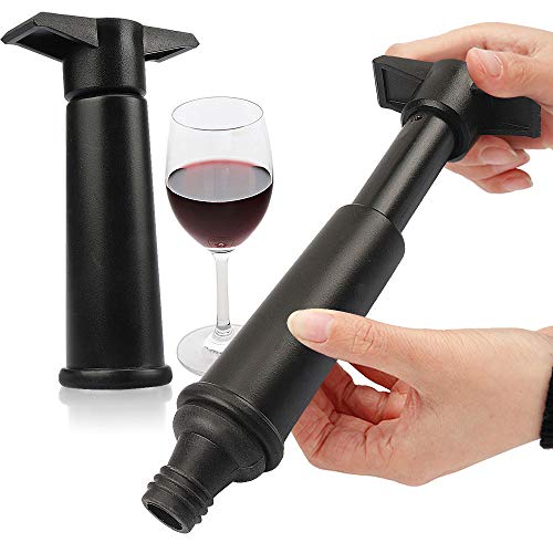 ARTKIVA - Concierto de ahorro de vino - negro | 1 x bomba de vacío + 4 x tapón de vino de vacío + 1 x vertedores + 1 x sacacorchos de camareros