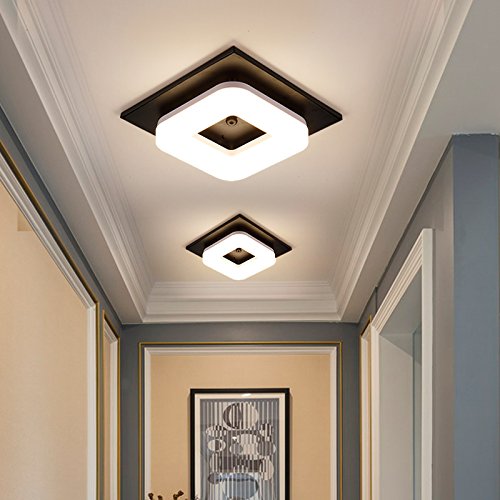 Artpad Lámpara de techo LED moderna para pasillo Pasillo Iluminación del vestíbulo Base de metal Acrílico Superficie Montaje Cuadrado Luz de techo Luminaria 12W Luz blanca cálida 3000K
