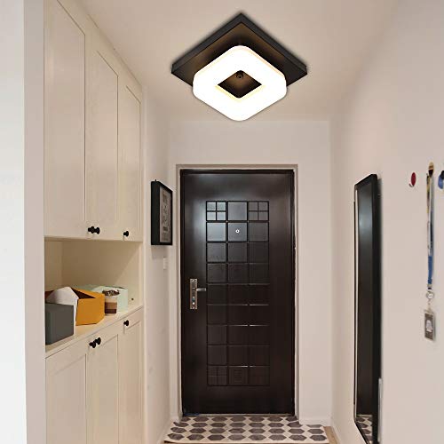 Artpad Lámpara de techo LED moderna para pasillo Pasillo Iluminación del vestíbulo Base de metal Acrílico Superficie Montaje Cuadrado Luz de techo Luminaria 12W Luz blanca cálida 3000K