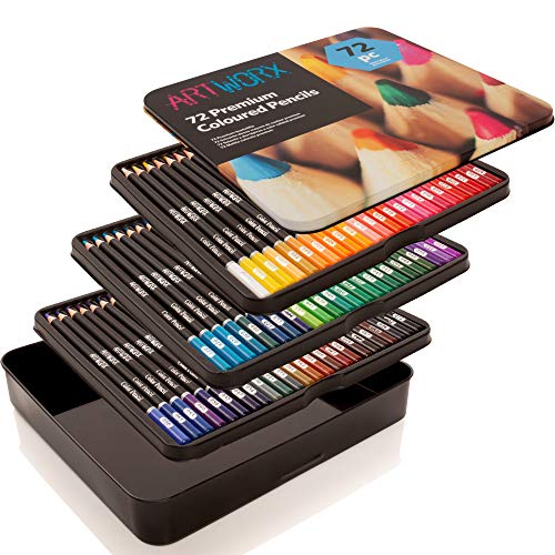 Artworx - Lápices de colores para artistas (72 unidades), color blanco