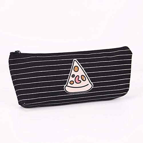 ASCZFAS bolsa de lápiz Comida encantadora Pizza Fries Lienzo Estuche de Lápiz Kawaii Papelería Organizador de Almacenamiento Bolsa de Suministros de Oficina Escolar Escolar Papelaria Pizza