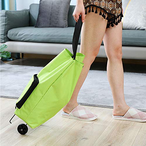 Asien Bolsa Plegable con Ruedas Oxford Tela De Múltiples Funciones Portable del Tirón del Organizador Portátil Compras Bolsa Ecológica De Almacenamiento Cestas Verdes