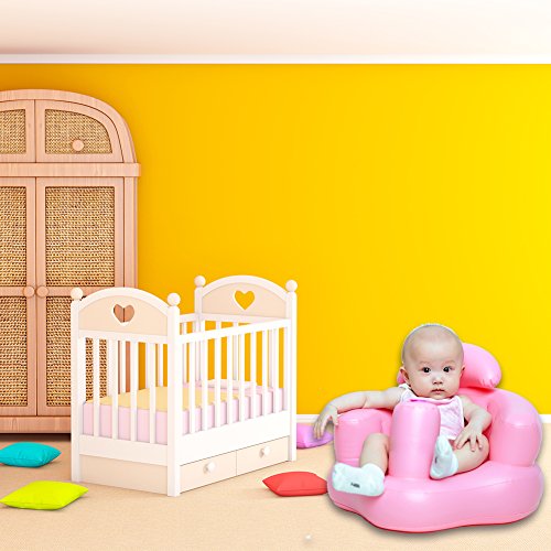 Asiento seguro para bebé, paso A para aprender a inflar juguetes para recién nacidos y barcos de baño para niños pequeños, de seguridad, multifuncional, silla de cena y taburete portátil para bebés