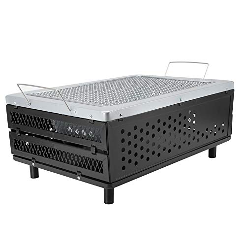 Asixx Parrilla eléctrica al Aire Libre, cerámica Japonesa Hibachi BBQ Parrilla de Mesa Yakitori Barbacoa Barbacoa de carbón 40CM Acampar, picnics, Playa