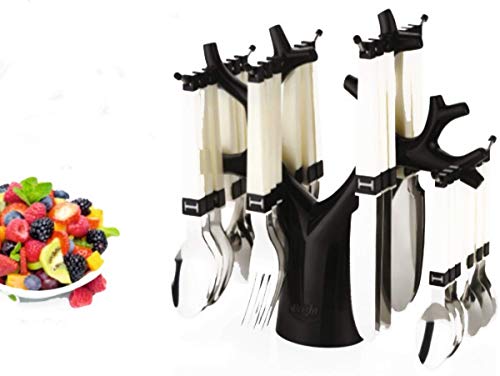 ASP Online Traders Juego de Cubiertos de Acero Inoxidable de 24 Piezas con diseño de árbol Colgante para Utensilios de Almacenamiento de Cocina, Carrito de Cubiertos