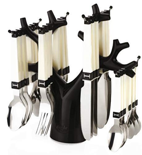 ASP Online Traders Juego de Cubiertos de Acero Inoxidable de 24 Piezas con diseño de árbol Colgante para Utensilios de Almacenamiento de Cocina, Carrito de Cubiertos