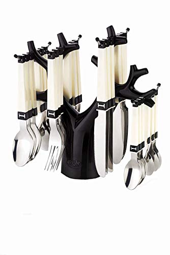 ASP Online Traders Juego de Cubiertos de Acero Inoxidable de 24 Piezas con diseño de árbol Colgante para Utensilios de Almacenamiento de Cocina, Carrito de Cubiertos