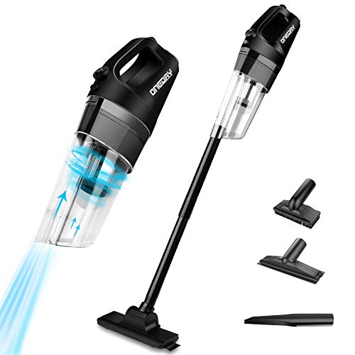 Aspiradora Mano, ONEDAY 6en1 Aspirador sin Cable sin Bolsa Seco Tecnología Ciclónica Recargable Vacío Ciclónico 4000mAh Battery Li-ion Técnica de para Inicio/Coche/Pelo de Mascota, ect - Negro