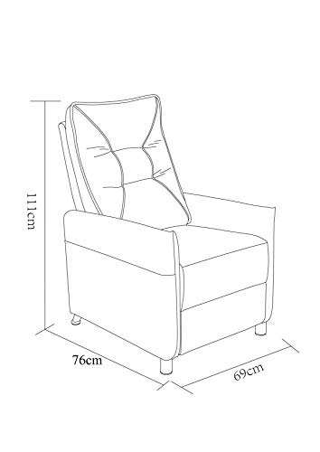 Astan Hogar Sillón Relax con Reclinación Manual, Tapizado en Terciopelo, Modelo Lui AH-AR30800RS, Rosa,