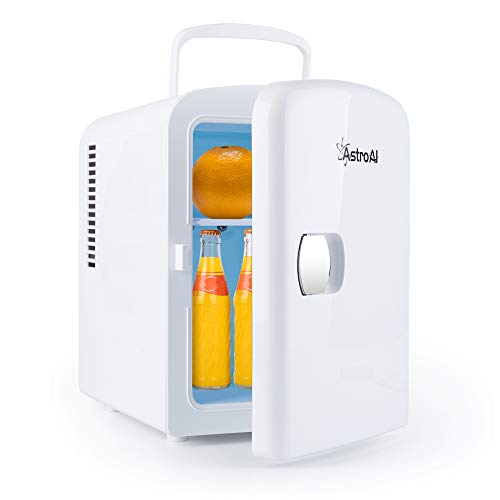 AstroAI 4L Mini Nevera Pequeña Portátil 12 V/220 V para Coche y Casa, Tanto en Frío Como en Calor 0-66°C (Blanco)