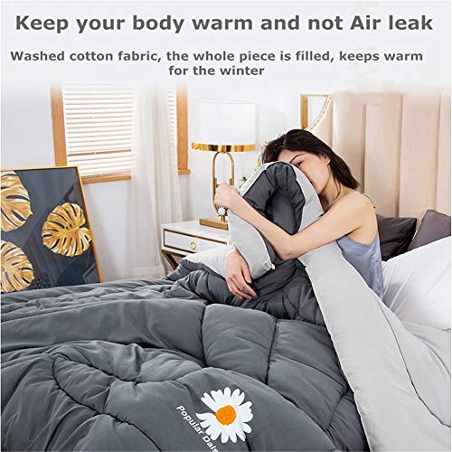 Atack-B Edredón De Algodón Grueso En Invierno, Edredón Cálido, Edredón para Todas Las Estaciones, Edredón para Estudiantes De Dormitorio (Jengibre,180 * 220cm 3kg)