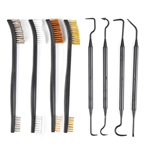 ATPWONZ 8 pcs Cepillos de Limpieza de Tuberías Kit - Multifuncional Double Punta Cepillo de Limpieza Industrial y Gancho de Cepillo