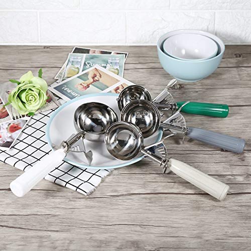 Atyhao - Cuchara para tartas de frutas, postre en crema helada, acero inoxidable, galletas, melón flexible de silicona, mangos de mano, liberación, cuchara de pala para lavavajillas (5,7 cm)