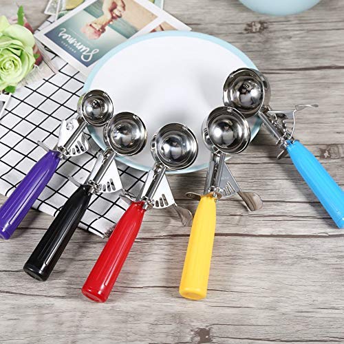 Atyhao - Cuchara para tartas de frutas, postre en crema helada, acero inoxidable, galletas, melón flexible de silicona, mangos de mano, liberación, cuchara de pala para lavavajillas (5,7 cm)