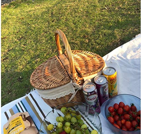 Auart YiLei-LL Cesta Pan, Preparación de Picnic, Cesta de Compras, cestas de Mimbre Tejidas a Mano, Verduras de Picnic de Comida Cesta de Fruta,Cesta  Pan  Rustico (Color : C. 40x30x20cm)