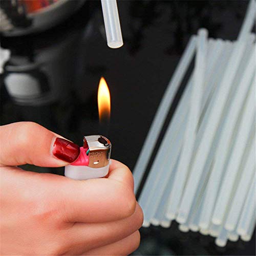 AUFUN Barras de cola 11mm x 200mm Barras de pegamento caliente 50 Piezas Barra Silicona Palos de repuesto para pistola - Semi-transparente, 1KG