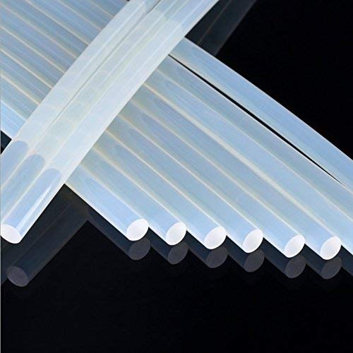 AUFUN Barras de cola 11mm x 200mm Barras de pegamento caliente 50 Piezas Barra Silicona Palos de repuesto para pistola - Semi-transparente, 1KG