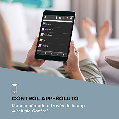 auna Connect Vinyl Cube Tocadiscos - 40 W de Potencia máxima, Altavoz Integrado, Radio Inteligente: Internet/Dab+/FM, Tocadiscos de 33/45/78 RPM, Bluetooth, Puerto USB, Control por App, marrón