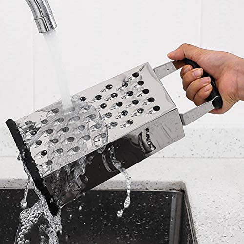 Auplew Rallador de caja Ralladores de acero inoxidable Herramienta de rejilla multiusos Mango curvo antideslizante Juego de queso maestro Essential Kit de diseño ergonómico profesional para cocina