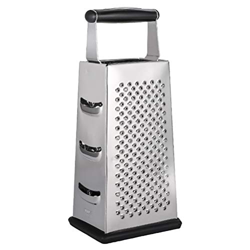 Auplew Rallador de caja Ralladores de acero inoxidable Herramienta de rejilla multiusos Mango curvo antideslizante Juego de queso maestro Essential Kit de diseño ergonómico profesional para cocina