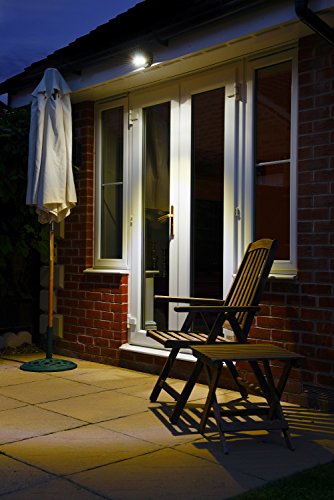 Auraglow con pilas del movimiento activado Sensor PIR inalámbrico extraíble Luz de seguridad LED - Negro