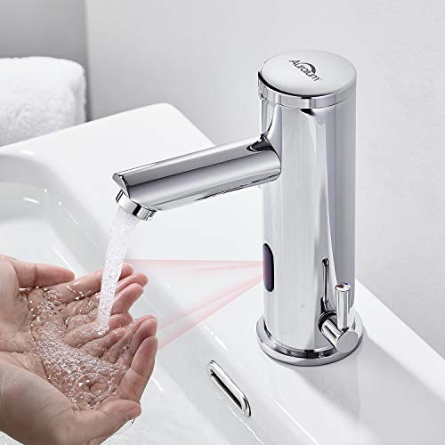 AuraLum Grifo Sensor Automático para Agua Fría y Caliente, Sin-Contacto Mezclador Grifo para Lavabo de Baño