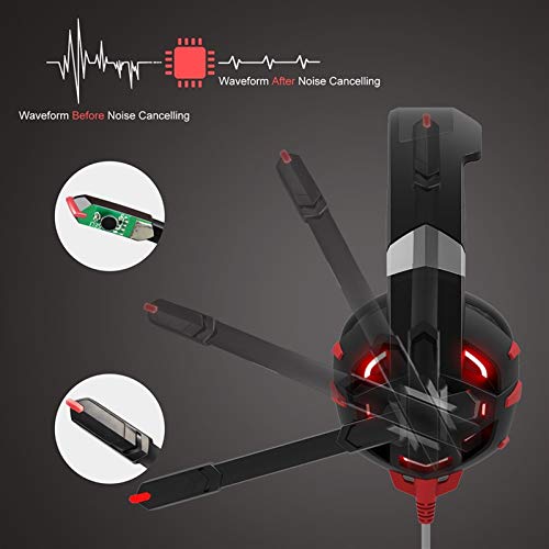 Auricular for juegos con sonido envolvente 7.1 Reducción de ruido del micrófono y USB con alimentación ligera llevada con cable estéreo 3D PS4 auricular for juegos for PC Xbox One / ordenador portátil