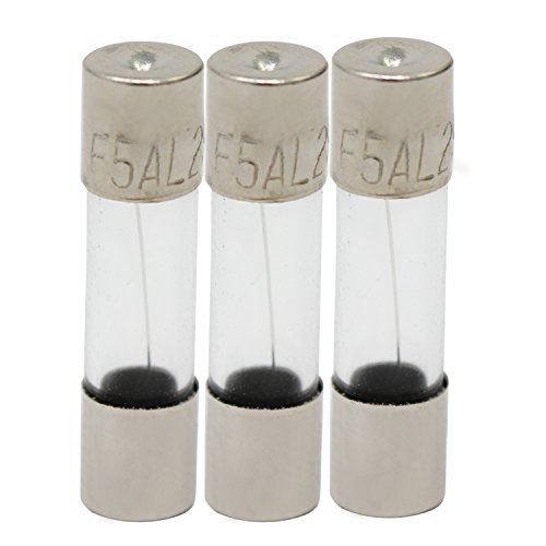 Aussel 100 piezas de M5x20MM cartucho de vidrio Fusible Fast Glow Tube Kit de surtido de fusibles 0.2A-15A