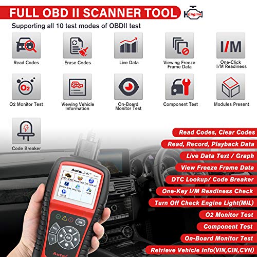 Autel Autolink AL519-Lector de código OBD II / EOBD con Modo 6,Versión avanzada de Autel AL319