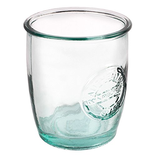 Auténtico cristal reciclado vasos 16 oz/450 ml – juego de 6 vasos altos de cristal – verde