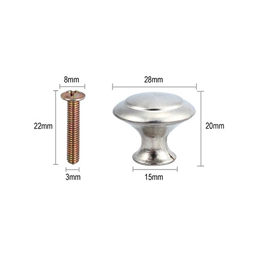AUTOUTLET Pomo de armario, Pomos Redondos, 10 x Tirador de Cocina, Tiradores Muebles para Armario, Puerta Armario, Gabinete, Cajón, Puertas de Muebles, Zapateros, Cajas, Estanterías, Plata.