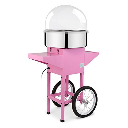 Autovictoria Máquina de Algodón de Azúcar Acero Inoxidable Máquina Eléctrica para hacer Algodón de Azúcar Cotton Candy Machine Commercial (con Cubierta y Carrito)