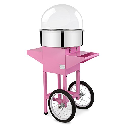 Autovictoria Máquina de Algodón de Azúcar Acero Inoxidable Máquina Eléctrica para hacer Algodón de Azúcar Cotton Candy Machine Commercial (con Cubierta y Carrito)